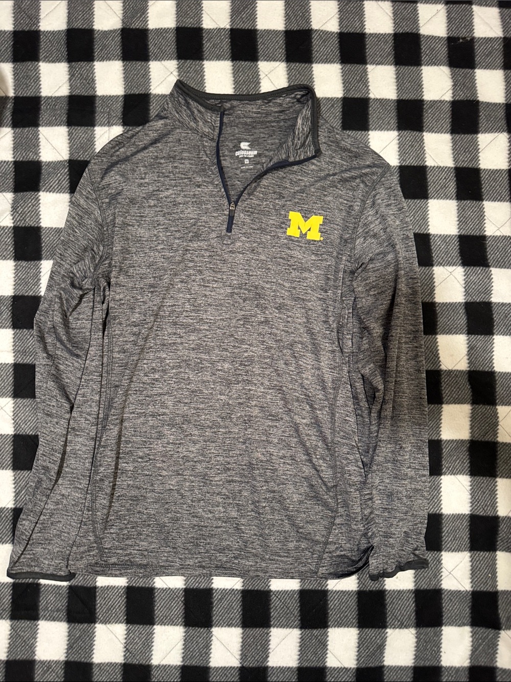 Colosseum Gray Quarter-Zip Sweater with Yellow 'M' Logo